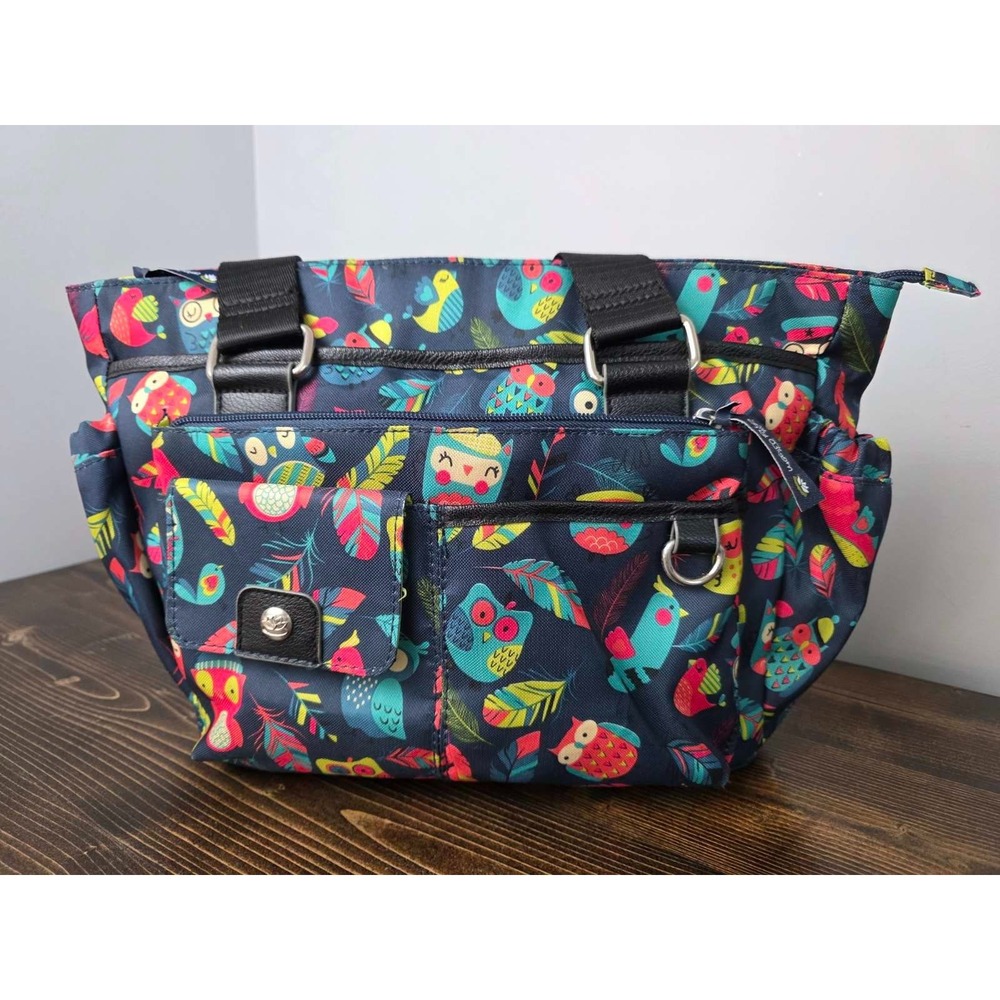 Lily Bloom Shoulder‎ Bag Purse Owls Birds Colorful Multicolor Satchel Handbag
